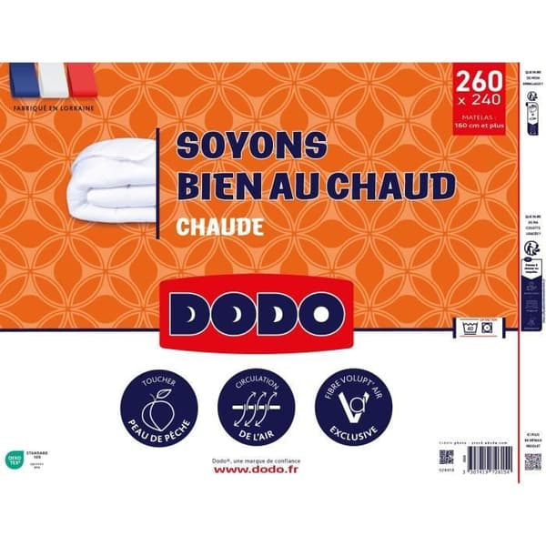 DODO - Täcke - Varmt - 240 x 260 - 400g/m² - VOLUPT'AIR - Vit