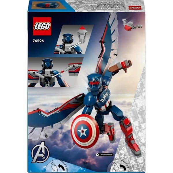 LEGO Marvel 76296 Ny Captain America minifigur att bygga - Rollspel för 8-åringar
