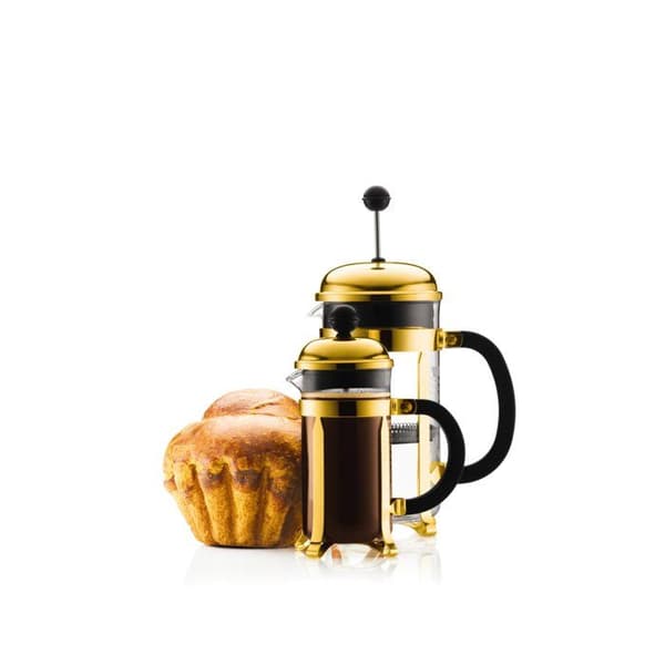 Fransk presskaffebryggare - BODUM - Chambord - 0,35 L - 3 koppar - Rostfritt stål - Guld