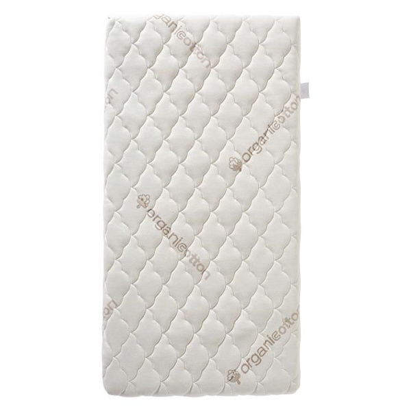 Babymadrass i ekologisk bomull - 60x120x10 cm - 100% bomull - Avtagbart överdrag - Ingen kemisk behandling