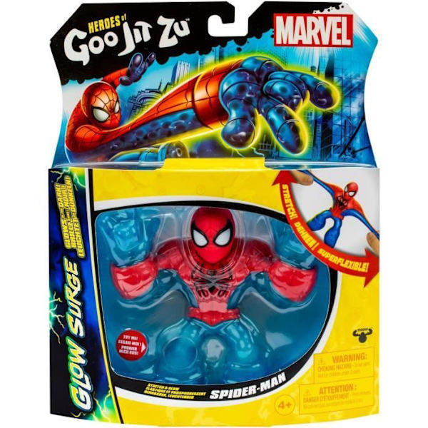 Spiderman Glow Surge 11cm - HERoes OF GOO JIT ZU - MARVEL - Lysande och utdragbar statyett