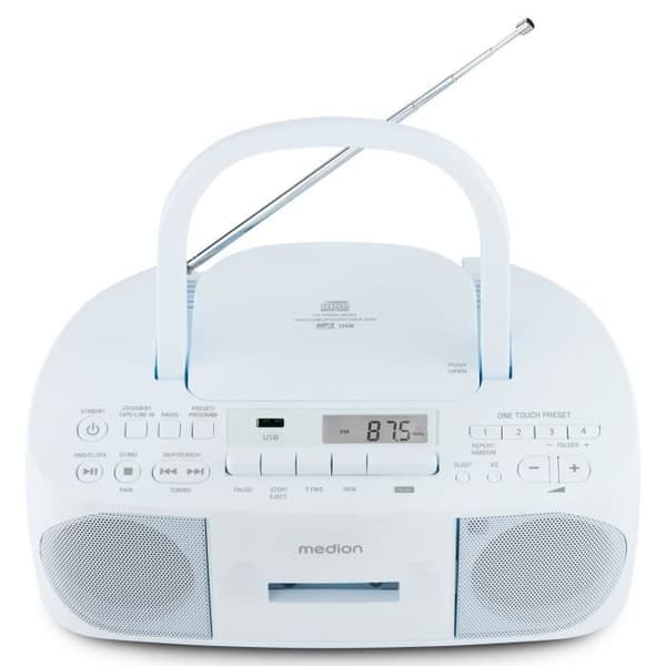 CD K7 Radio - MEDION - FM - 2x3W RMS - Blå