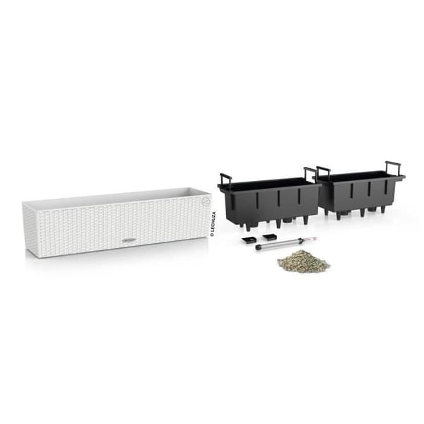 Jardiniere - Balconera stuga 80 - Komplett kit - Vit - 12 L - LECHUZA