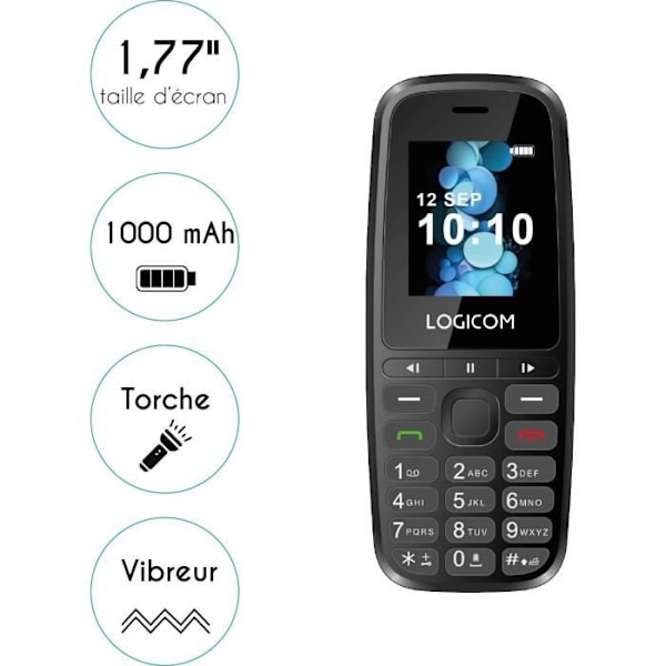 Mobiltelefon - LOGICOM - Posh 402 - Svart