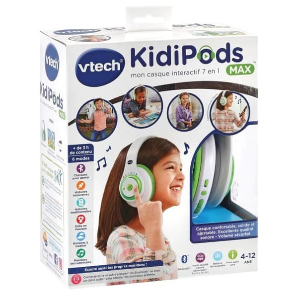 VTECH - Kidipods Max - Mina 7 i 1 interaktiva hörlurar