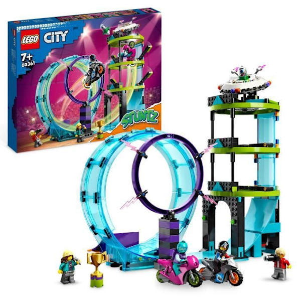 Lego City Stuntz 60361 Den ultimata utmaningen för Cascadon -cyklister, motorcykelleksak för 1 eller 2 spelare