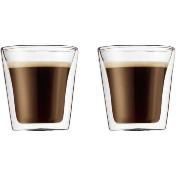 Set med 2 glas - BODUM - Canteen - Dubbelväggig - 0,1 l - Transparent