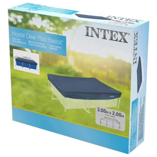 INTEX skyddspresenning för rektangulär pool med tubform 3,00 x 2,00 m grå grå one size