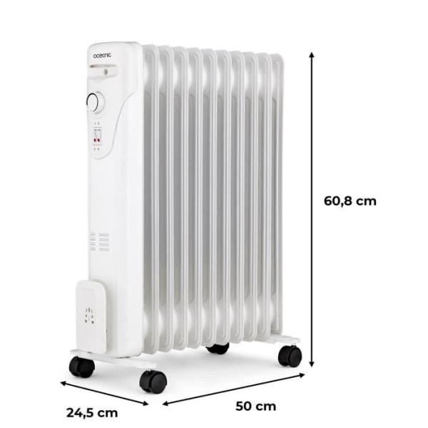 Elektrisk radiatoroljebad 2500W Oceanic - 3 Powers - 11 Elements - White - Mobile