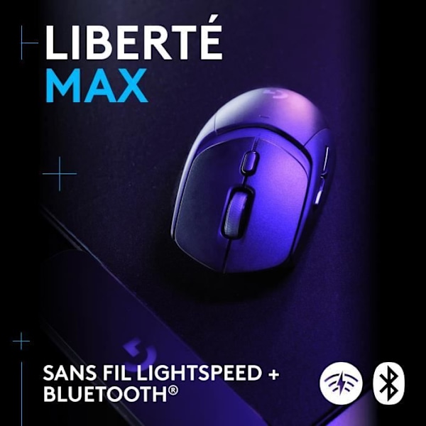 Logitech G309 LIGHTSPEED trådlös mus, lätt, LIGHTFORCE hybridswitchar, HERO 25K sensor - Svart