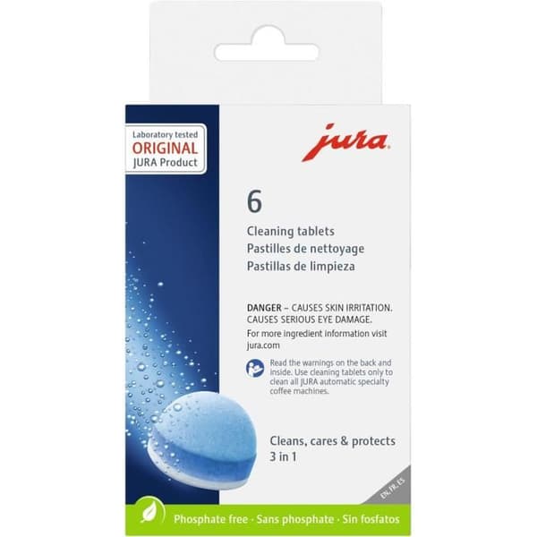 JURA Care Kit Basic underhållskit för automatiska kaffemaskiner blå och vit 24 × 19 × 5 cm