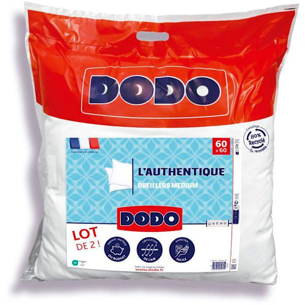 DODO Set med 2 mellanstora kuddar - THE AUTHENTIC - 60 x 60 cm - Vit