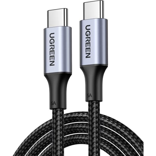 USB-C-kabel - UGREEN - Förstärkt - USB-C till USB-C 100W - 2 m - Svart