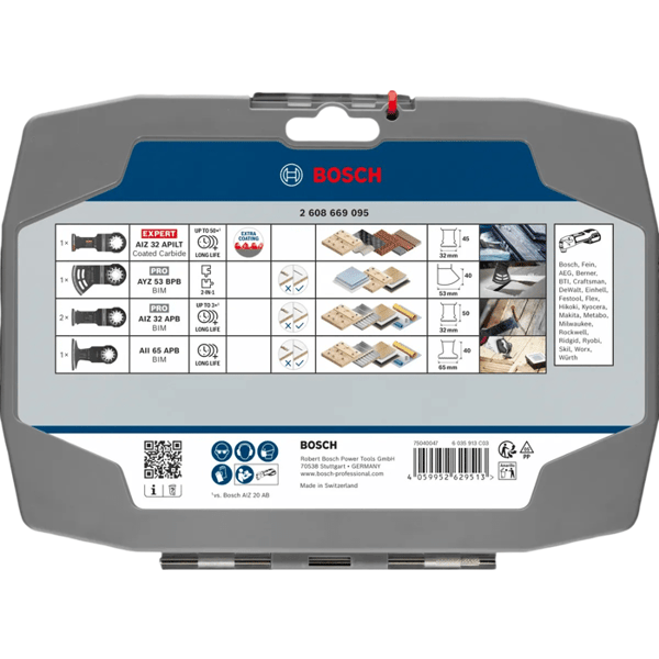 BOSCH PROFESSIONAL Elektriker- och gipssats - 5 delar - Oscillerande blad för multiverktyg