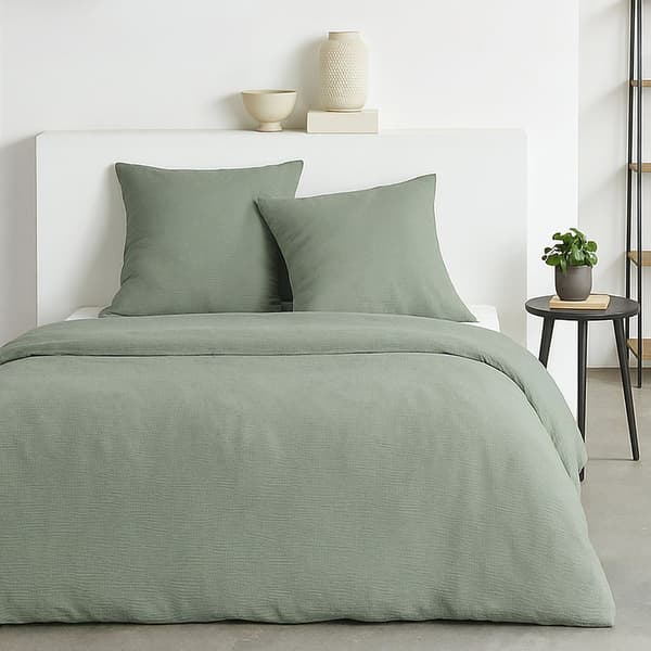 Bäddset - TODAY - Essential - 2 personer - 220 x 240 cm - Salvia crêpe-effekt