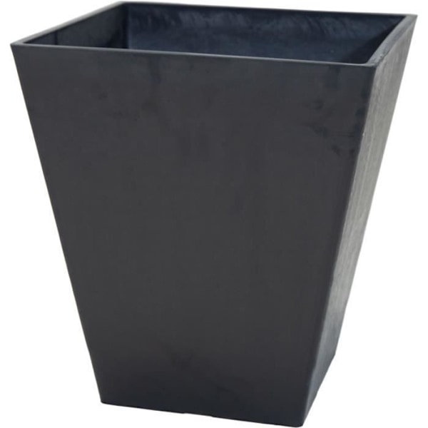 Kruka - MEGA KOLLEKTIONER - Ecostone Square - 41 x 45 cm - Svart