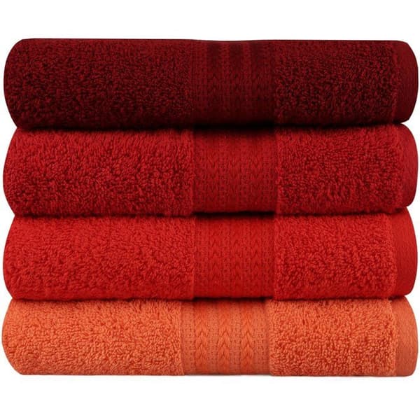 Set med 4 handdukar - 50 x 90 cm - Orange