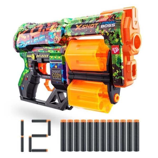 Dart Launcher - ZURU - X-SHOT Dread - Dual Rotating Barrel - 7 designs - 27 m räckvidd