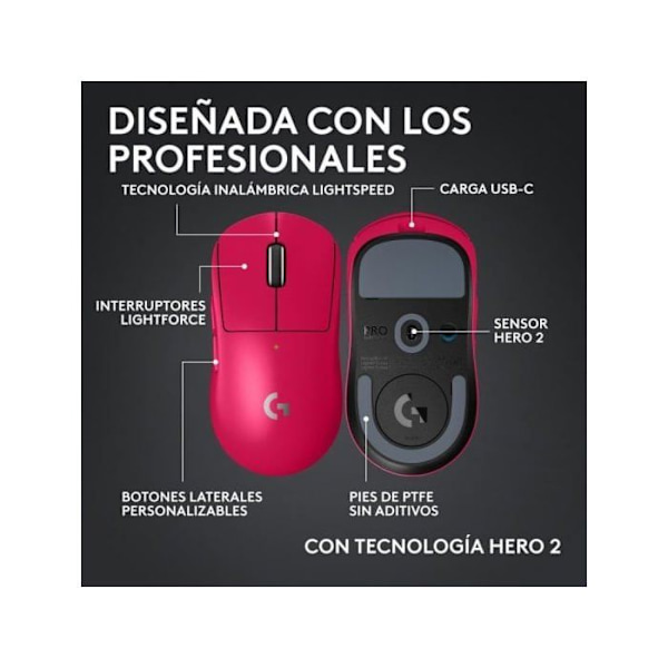 Mus - Trådlös - Logitech G - PRO X Superlight 2c - Rosa