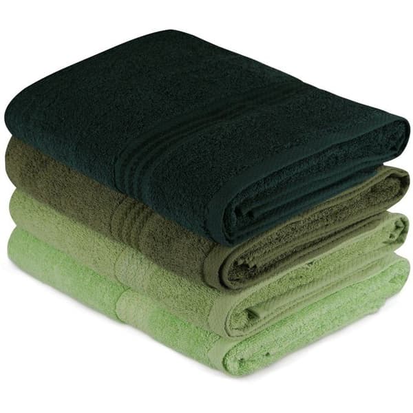 Set med 4 badlakan - 70 x 140 cm - Grön
