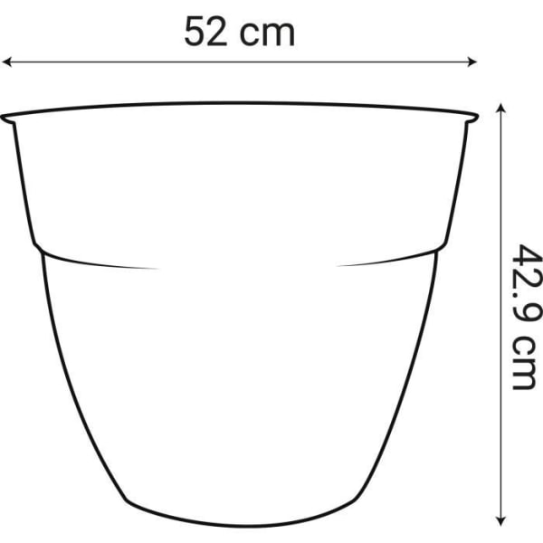 OSAKA Blomkruka Ø 50 cm - Volym 56,8 L - Antracitgrå - EDA