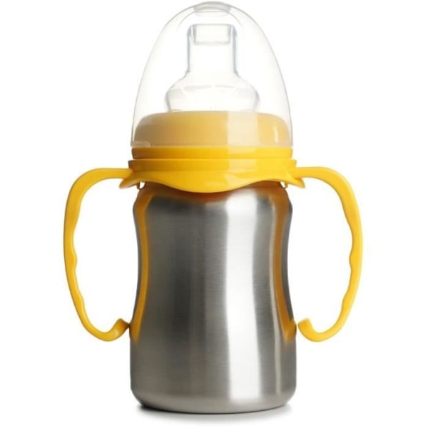 Inlärningskopp - THERMOBABY - Rostfritt stål - 180 ml - Mangogul - Ergonomisk och läcksäker
