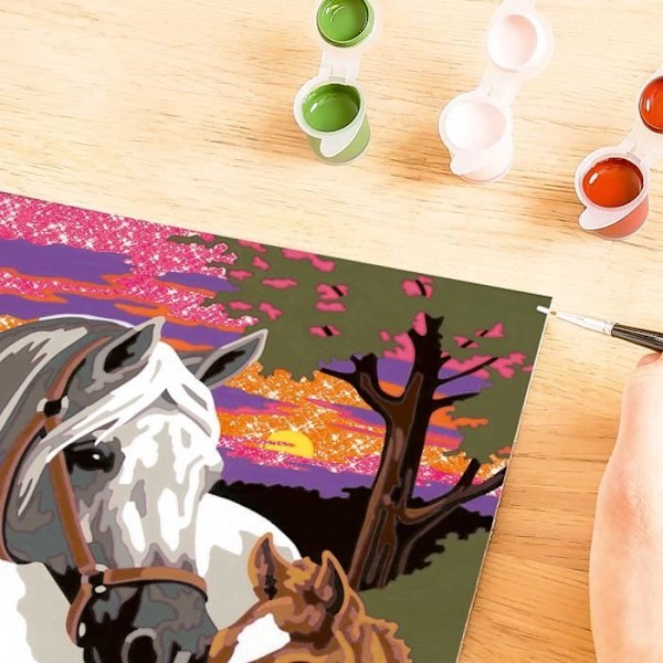 CreArt Kids 18x24cm Horses at Sunset, Paint by Numbers Kit, Ages 9+, 25809, Ravensburger