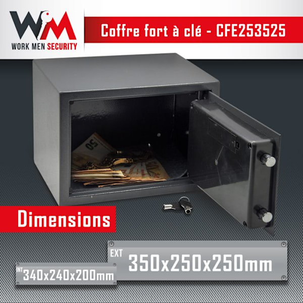 WORKMEN SECURITY Elektronisk kassaskåp med kod 16L 25x35x25 cm