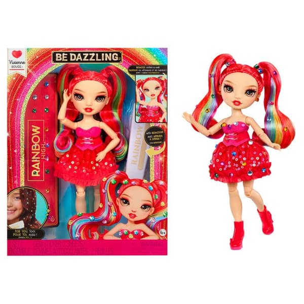 Rainbow High - Be Dazzling Modedocka - Vivienne Red - 28 cm - Gnistrande ädelstenar och accessoarer ingår