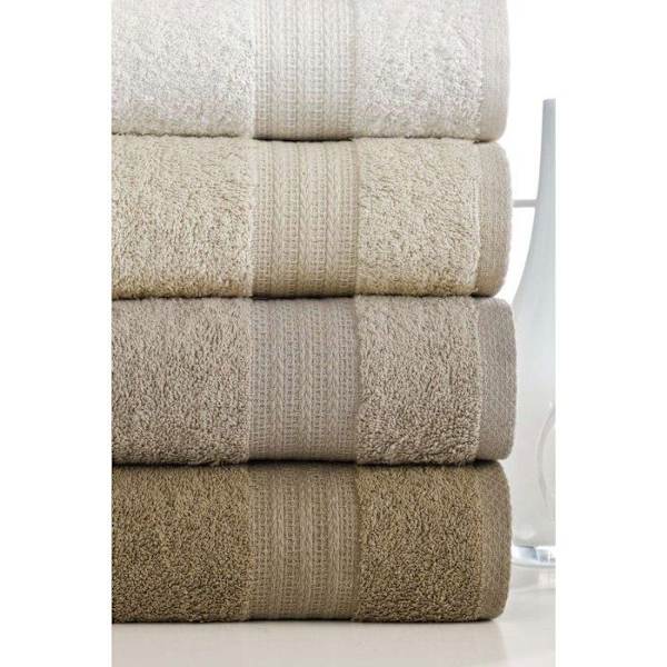 Set med 4 handdukar - 50 x 85 cm - Brun