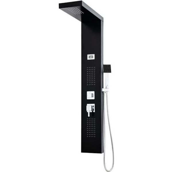 ROUSSEAU Torquay svart hydromassageduschpelare - LED-display