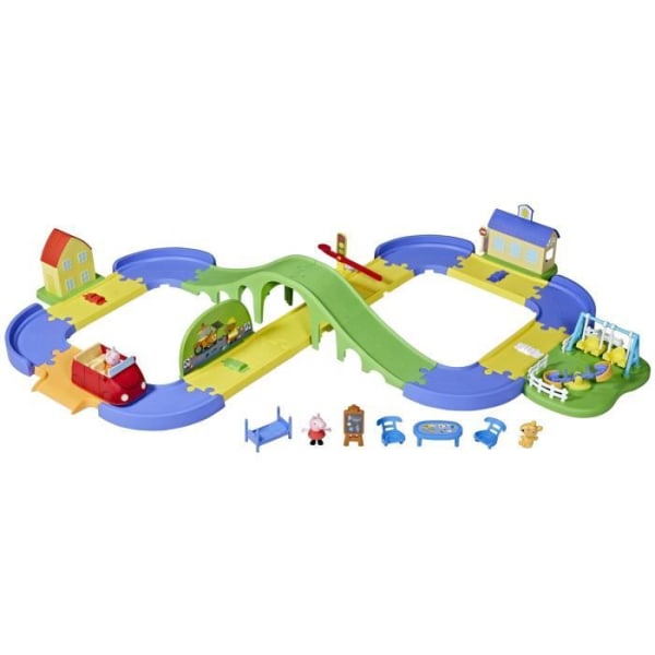 Peppa Pig Peppas stadskrets med modulväg, inkluderar fordon och 1 figur, +35 ljud, från 3 år