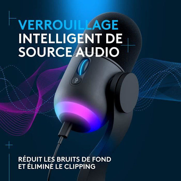 Spelmikrofon - LOGITECH G - YETI GX - Streaming - Dynamisk RGB med LIGHTSYNC - För PC/MAC - Svart