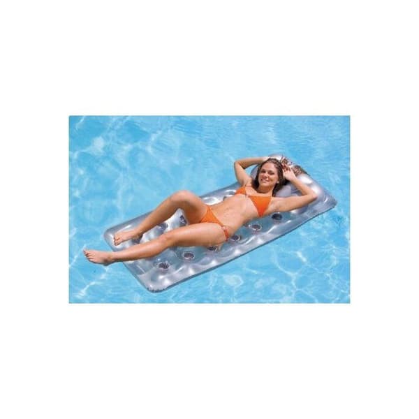 Uppblåsbar matta - Intex - Float - 90620 - Grå - Silver - Unisex