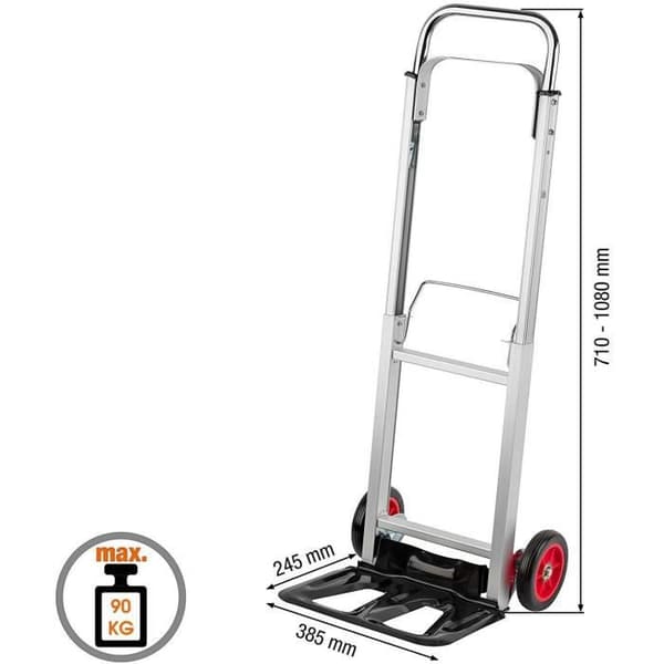 Vikbar vagn i aluminium 90 kg MEISTER