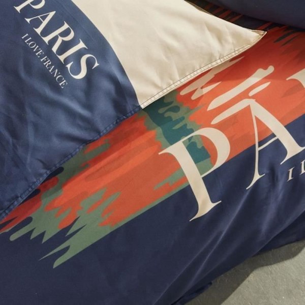 Sängkläder - IDAG - JAVA - 2 personer - 240x220 cm - Bomull - Paristryck - Blå