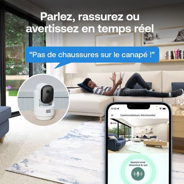 Arlo Essential 3 2K 360° övervakningskamerakit för inomhusbruk