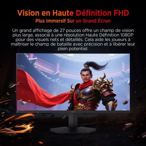 PC-spelskärm - HKC - 27 - FHD - 240Hz - Snabb IPS-panel - 1ms - G27H3D