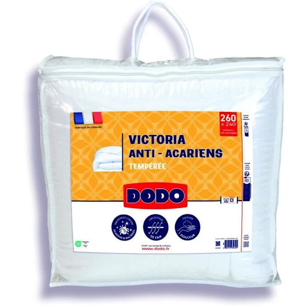 Victoria Duvet 240x260 cm - DODO - tempererad - 100% polyesterfyllning - 2 personer - vit
