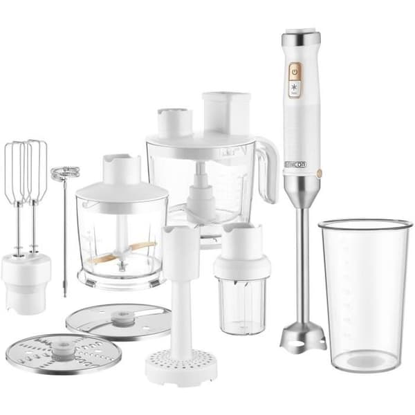 Sencor SHB 6551WH stavmixer 10-i-1, 1500 W, Titanium QuadBlade, vit Vit one size