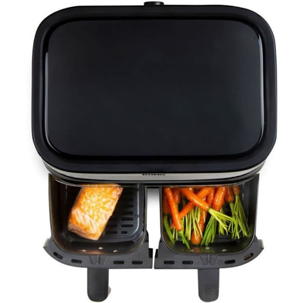 Domo Hot Air Fryer - DO537FR - 2 X 4 L - 85 ° A 200 ° - 8 Automatiska program - L40 X W 40 X H 36 cm