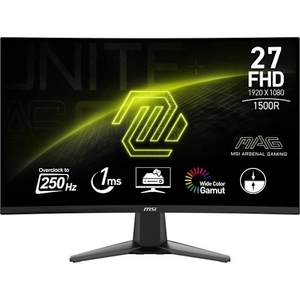 Spelskärm - MSI - 27'' Curved 1500R - QHD - 1ms - 250Hz - HDR Ready - Adaptive Sync - VESA-kompatibel