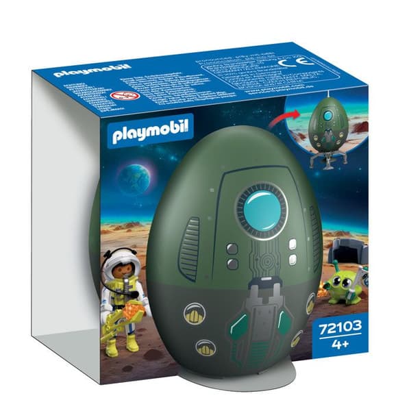 Playmobil 72103 2-i-1 Ägg Rymduppdrag, Rymden, 39 delar, Påskpresent, Ålder 4+