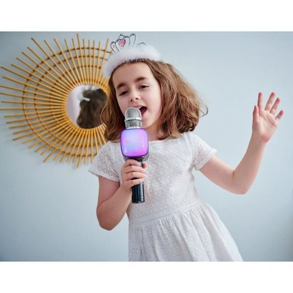 BIGBEN Party - Allt-i-ett Bluetooth-mikrofon - Ljud och ljuseffekter - Svart