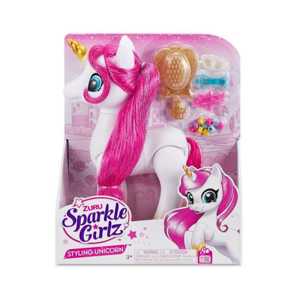 Frisörleksak - ZURU - Sparkle Girlz Unicorn Styling Set - Enhörning med anpassningsbara håraccessoarer