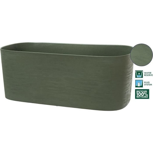 Planteringskärl + vattenreserv - GARDEN ID Respect - Verdigris 50 x 17 cm - 100 % hushållsavfall - 100 % återvinningsbart