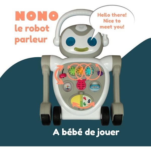 Baby Walker - BAMBISOL - Nono the Robot - Från 10 till 36 månader - Talking - Musical - Interactive Electronic Games - White