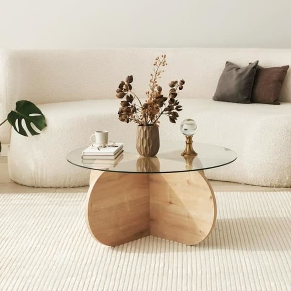 Soffbord i glas - BUBBLE - Runt - Safir Ek - 75 x 75 x 35 cm