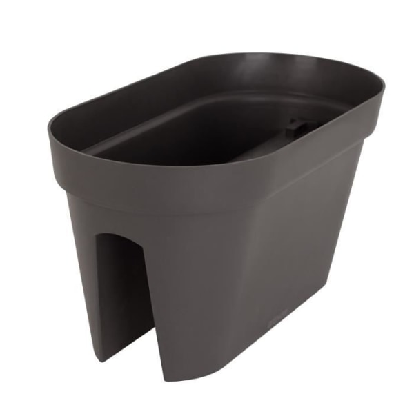 ARTEVASI Planter för balkong Capri - 30 x 60 x H 30 cm - 26,8 L - Antracitgrå