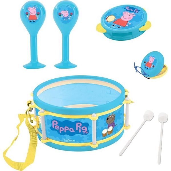 Lexibook - Peppa Pig Musical Set - 7 instrument - Förvaring i trumman